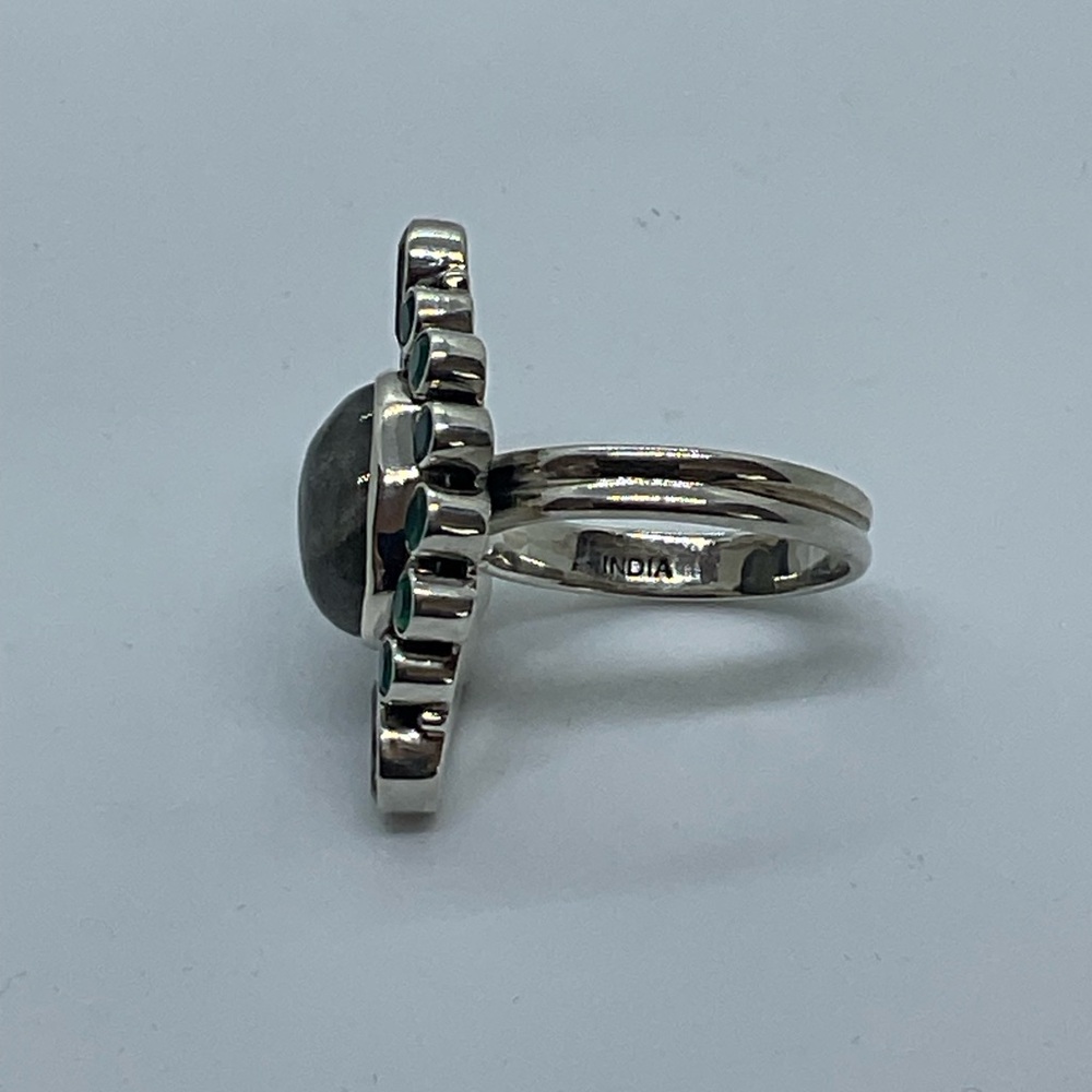 NICKY BUTLER NB Sterling Silver Labradorite And Peridot Gemstone Ring - Picture 4 of 5